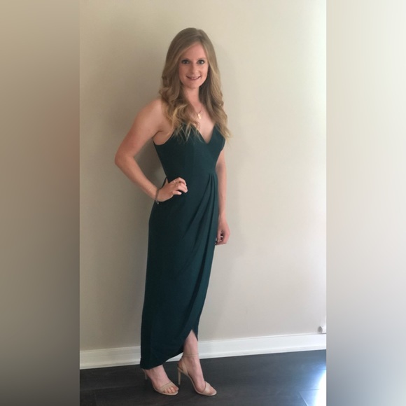 Shona Joy Cocktail Draped Dress, NWT - Size US 4, Colour Seaweed - Picture 2 of 11